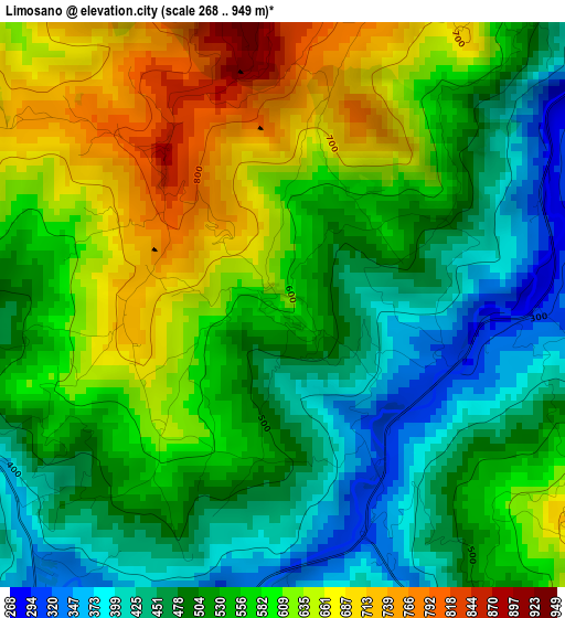 Limosano elevation map