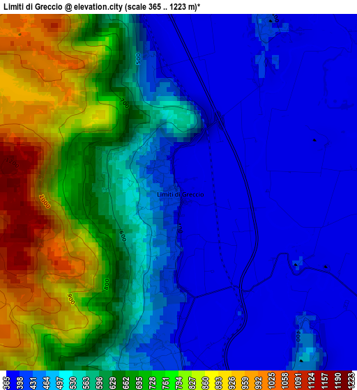 Limiti di Greccio elevation map