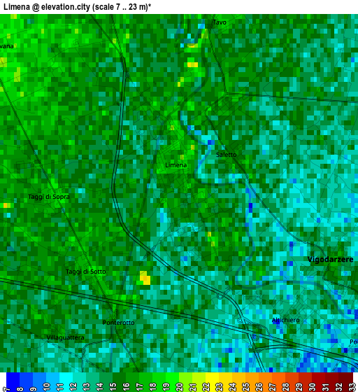 Limena elevation map