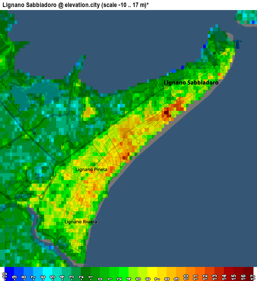 Lignano Sabbiadoro elevation map