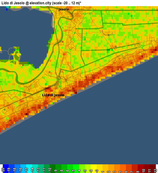 Lido di Jesolo elevation map