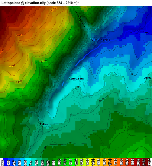 Lettopalena elevation map