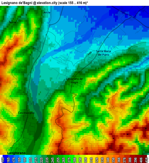 Lesignano de'Bagni elevation map