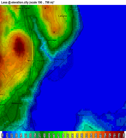 Lesa elevation map