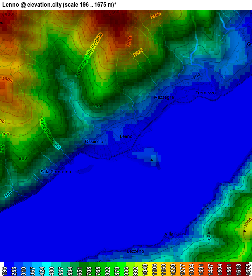 Lenno elevation map