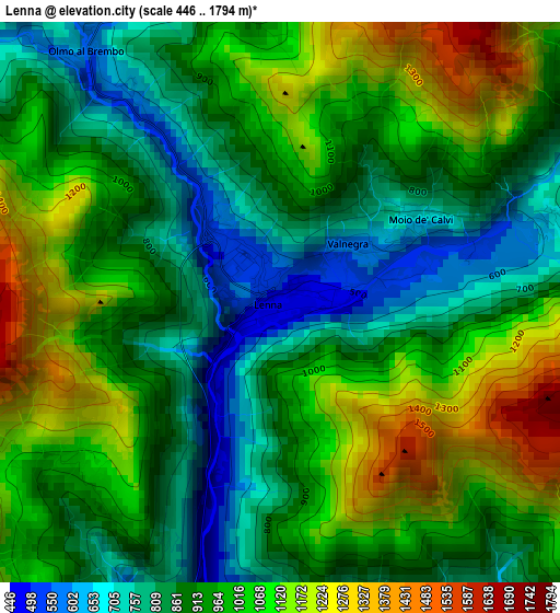 Lenna elevation map