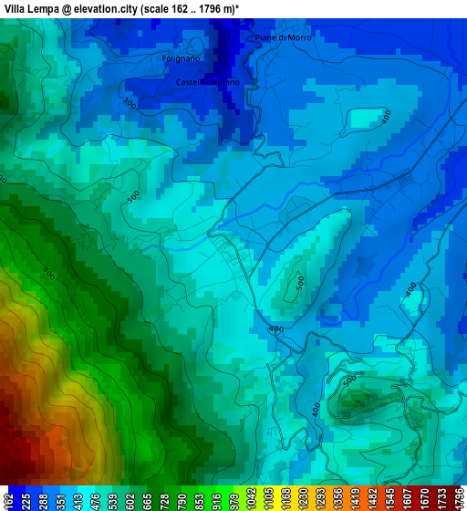 Villa Lempa elevation map