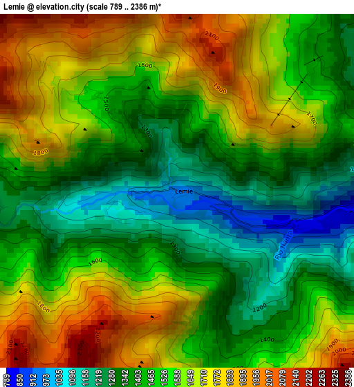 Lemie elevation map