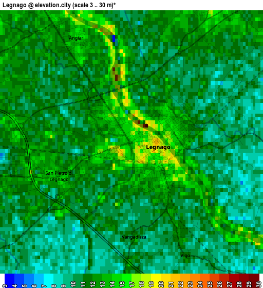 Legnago elevation map