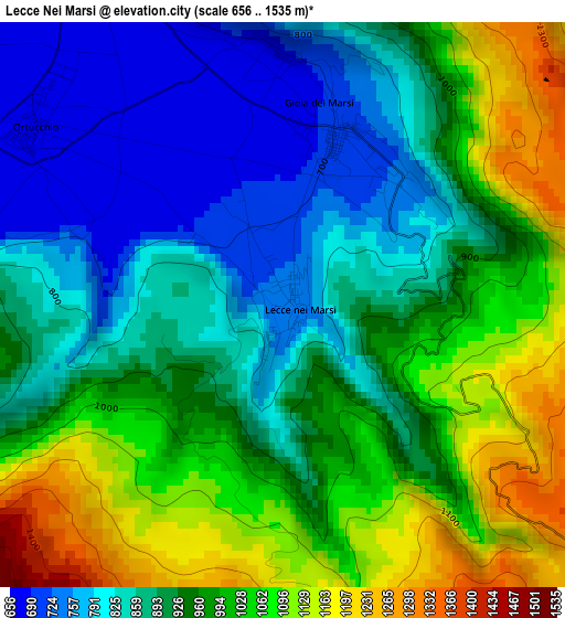 Lecce Nei Marsi elevation map