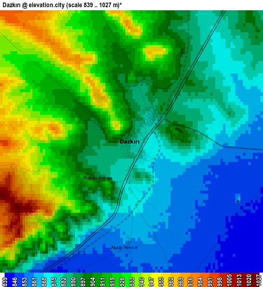 Dazkırı elevation map