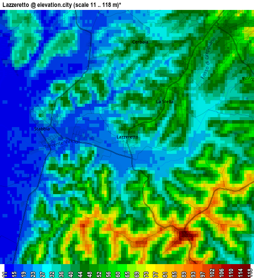 Lazzeretto elevation map