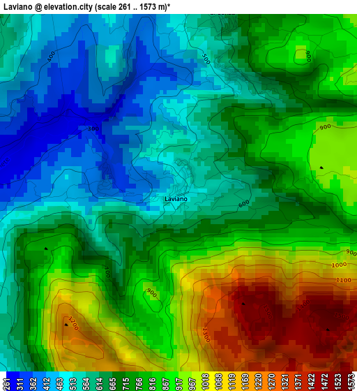 Laviano elevation map