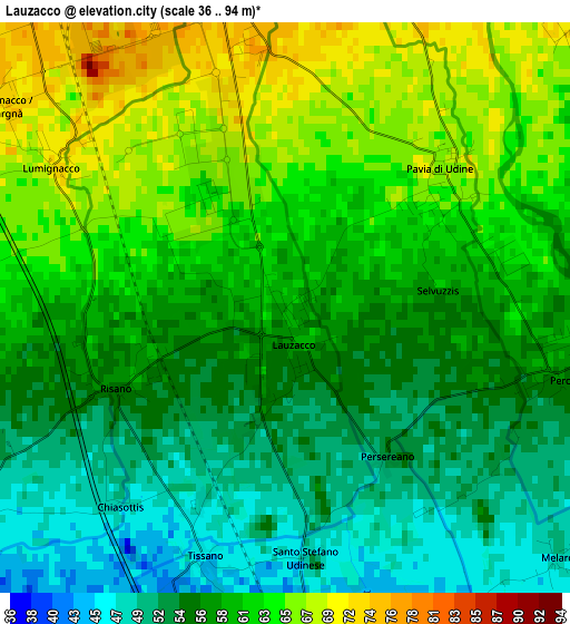 Lauzacco elevation map