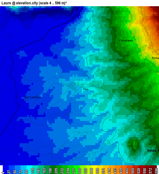 Lauro elevation map