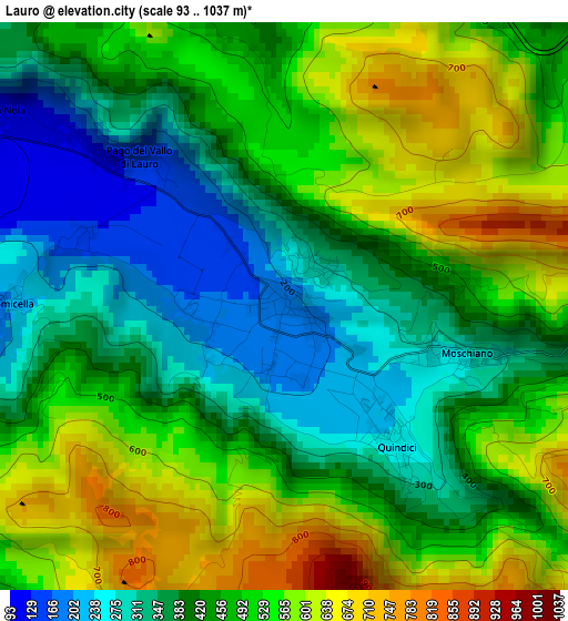 Lauro elevation map