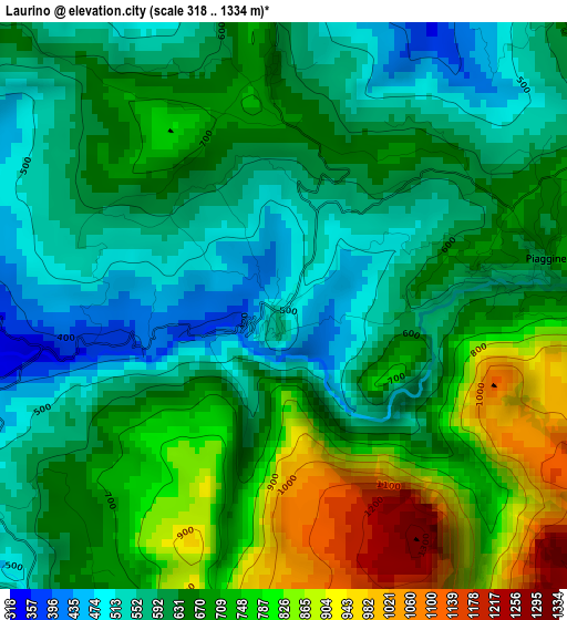 Laurino elevation map