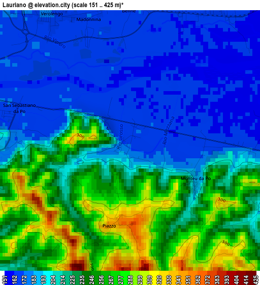 Lauriano elevation map