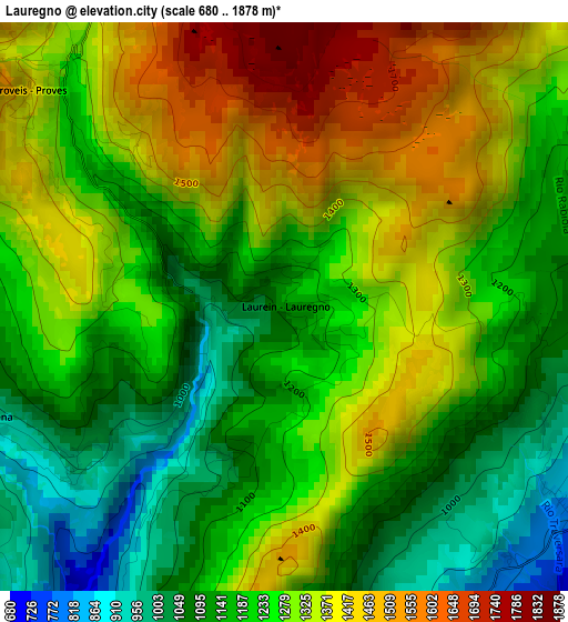 Lauregno elevation map