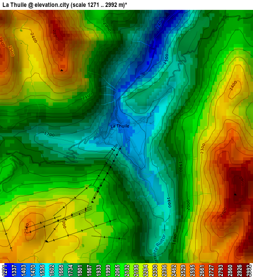 La Thuile elevation map