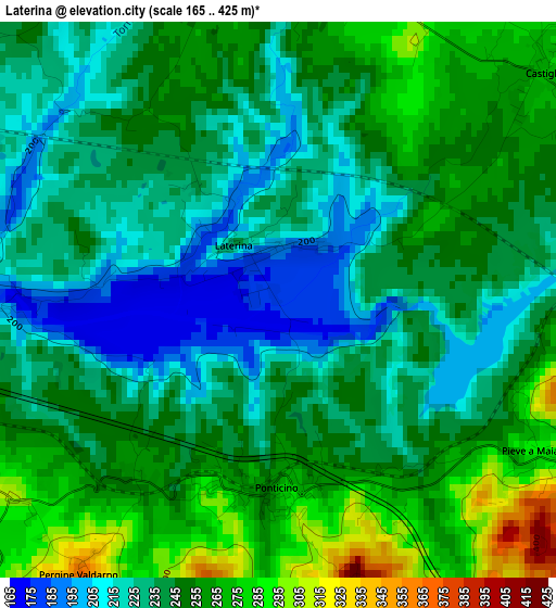 Laterina elevation map