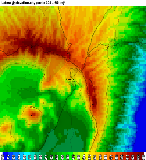 Latera elevation map