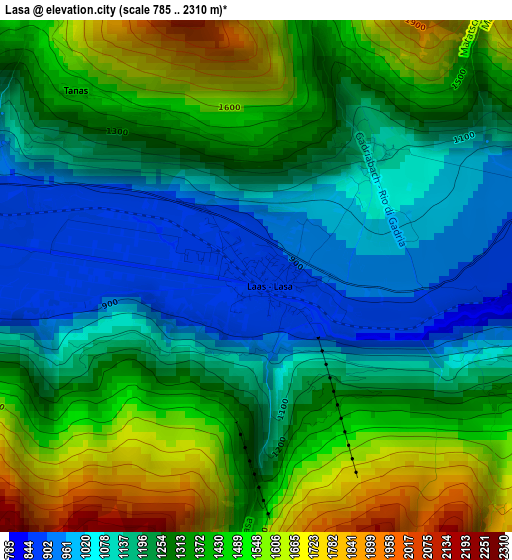 Lasa elevation map