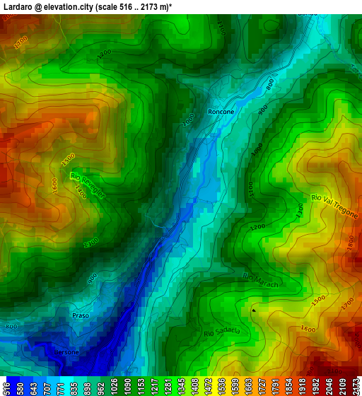 Lardaro elevation map