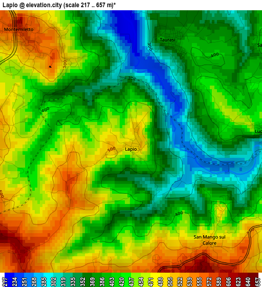 Lapio elevation map