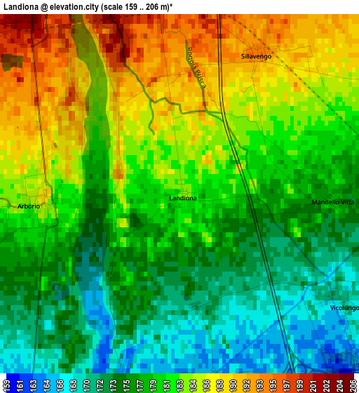 Landiona elevation map