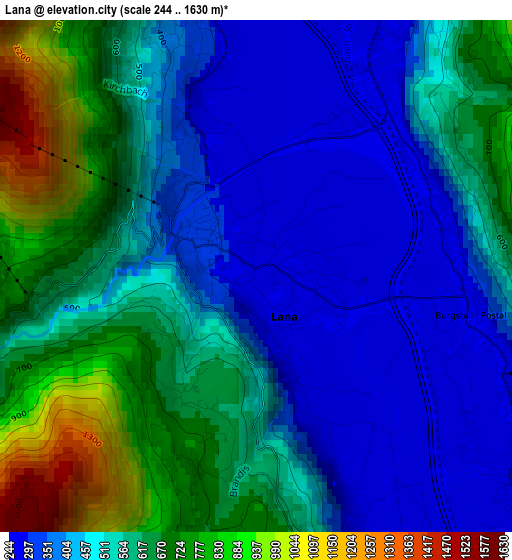 Lana elevation map