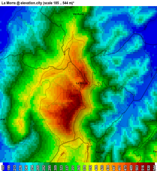 La Morra elevation map