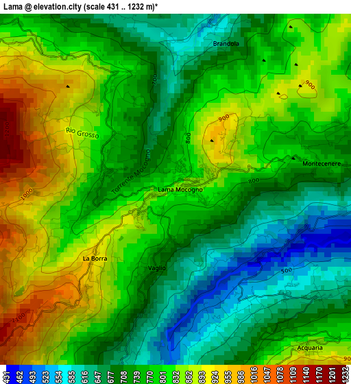 Lama elevation map