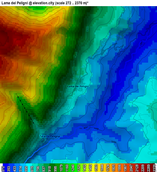 Lama dei Peligni elevation map