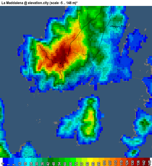 La Maddalena elevation map