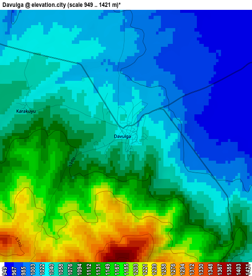 Davulga elevation map