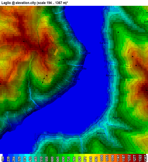 Laglio elevation map