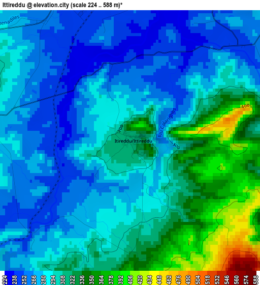 Ittireddu elevation map