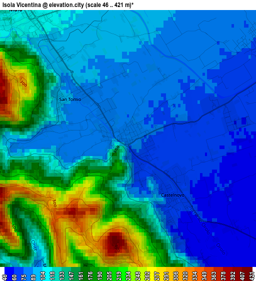 Isola Vicentina elevation map