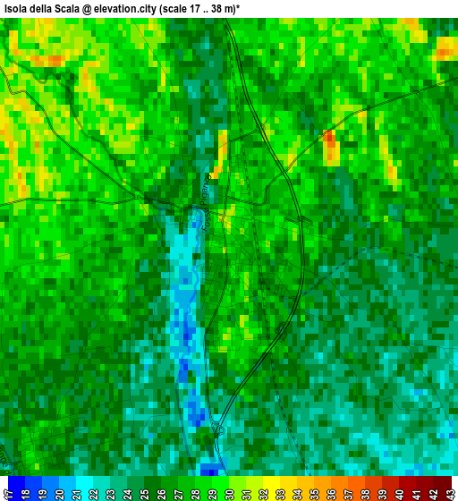 Isola della Scala elevation map