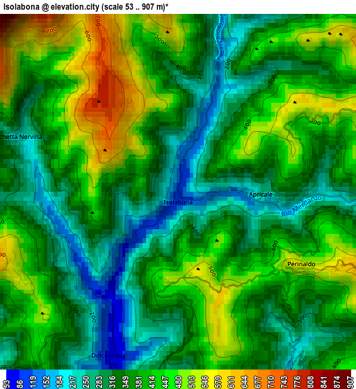 Isolabona elevation map