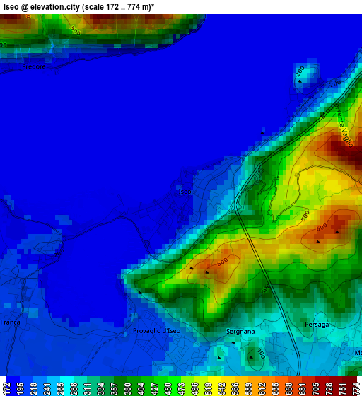 Iseo elevation map