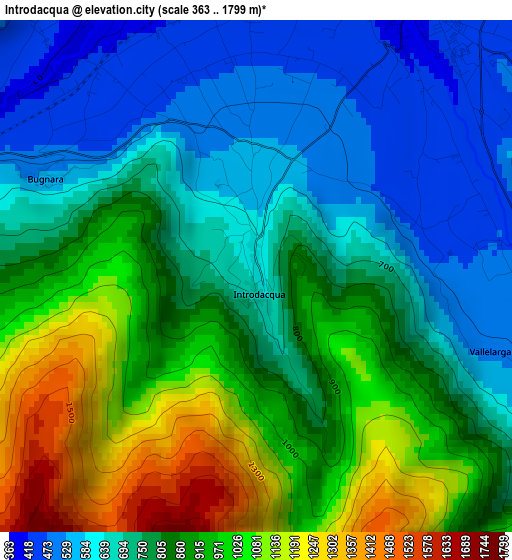 Introdacqua elevation map