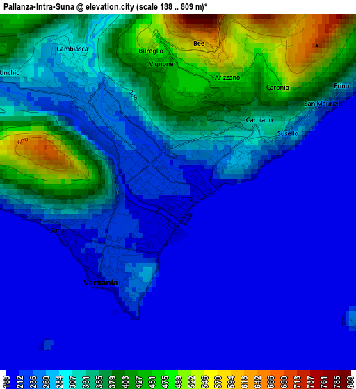 Pallanza-Intra-Suna elevation map