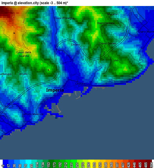 Imperia elevation map