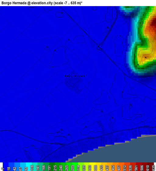 Borgo Hermada elevation map