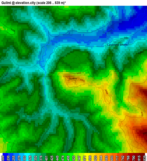 Guilmi elevation map