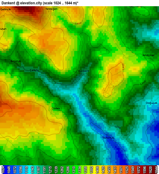 Darıkent elevation map