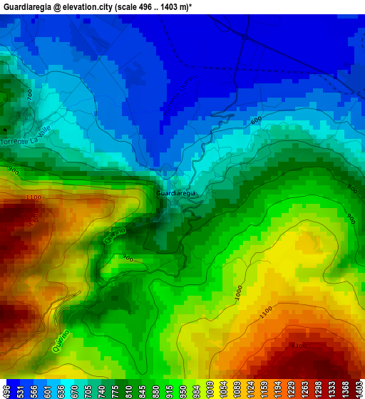 Guardiaregia elevation map