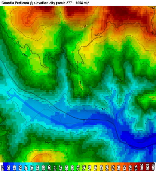 Guardia Perticara elevation map